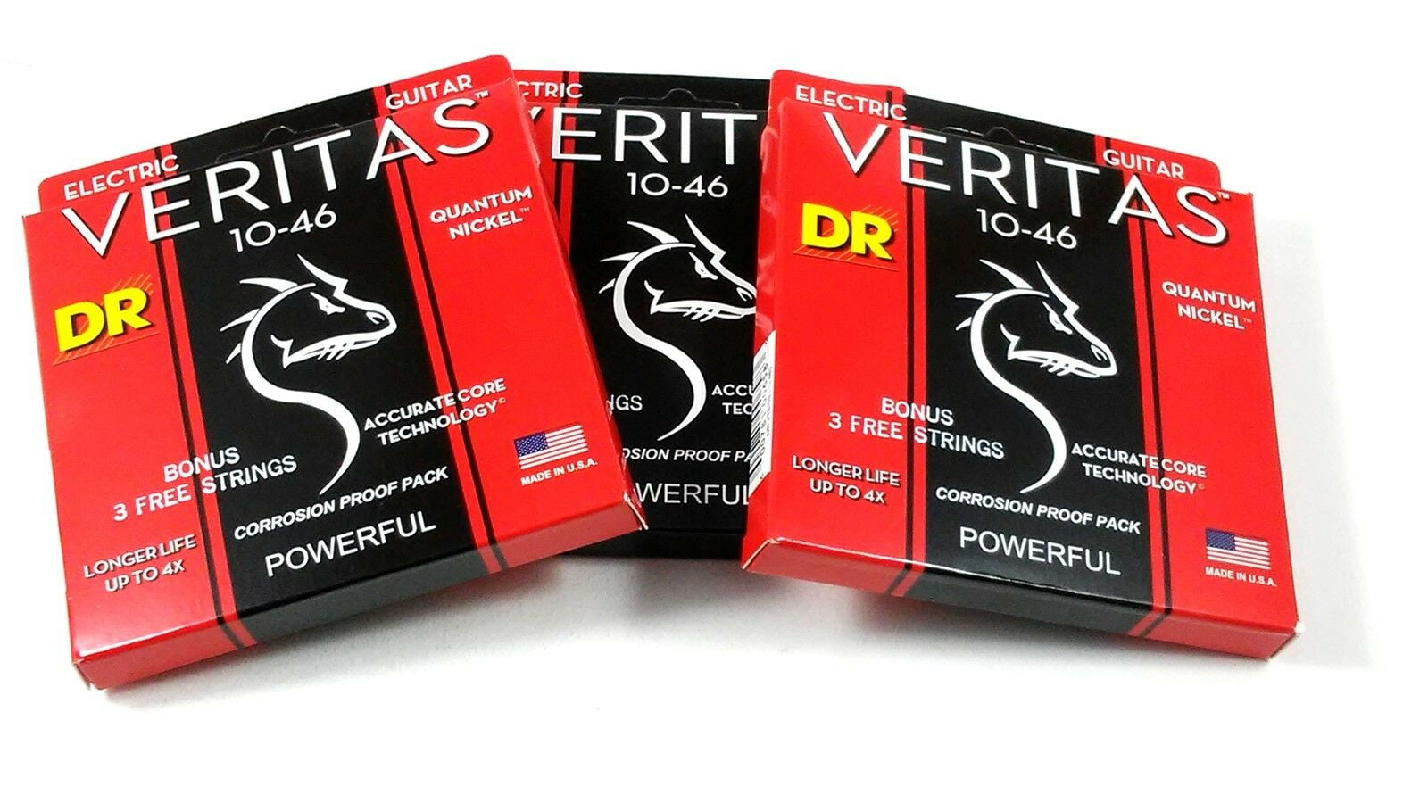 DR Guitar Strings Veritas Electric 3 Sets VTE-10 10-46 Nickel extra strings
