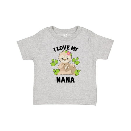 

Inktastic Cute Sloth I Love My Nana with Green Leaves Gift Baby Boy or Baby Girl T-Shirt