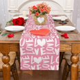 thumbnail image 5 of HongHeng Valentine's Day Love White Table Runner, Love Hearts Scarf Kitchen Dining Table Decor, Wedding Anniversary Holiday Burlap Home Decoration Indoor Outdoor Party Supply, 5 of 6