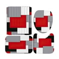 thumbnail image 1 of CSCHome Digital HD Print Shower Curtain Waterproof Bathroom Partition Shower Curtain Set of 4 No Odor (Shower Curtain + Shower Mat + U-Shape Mat + Toilet Seat Cover)(dark red), 1 of 6