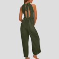 thumbnail image 5 of SRZYMJ Formal Jumpsuit for Women Stylish Women's Backless Neck Wide Leg Romper Jumpsuit Elegant Evening Party Wear Summer Outfit with Tie Detail for, 5 of 9