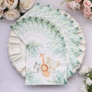 Efavormart 20 Pack Safari Print Paper Beverage Napkins, Jungle Theme Disposable Party Napkins - 18 GSM