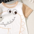 thumbnail image 6 of CAICJ98 Newborn Baby Boy Summer Outfit Romper Letter Embroidery Short Sleeve Jumpsuit Bodysuit Cute Infant Waffle Clothes Baby Boy Rompers (Beige,12-15 Months), 6 of 7