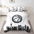 thumbnail image 2 of Erosebridal 7 Pcs Comforter Set Twin Size,Basketball City Bed in a Bag with Flat Sheet and Fitted Sheet and Adults,Sports Bedding Set with Pillowcase and Sham,San Antonio, 2 of 5