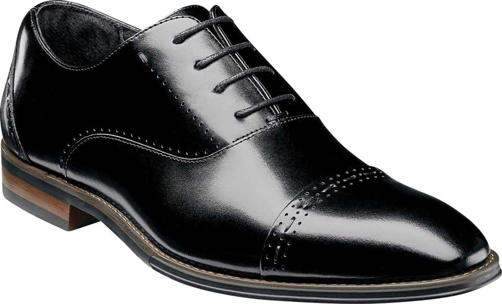Stacy Adams Men's Powell Oxfords Black Leather Cap Toe dress Shoes 25246-001 