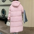 thumbnail image 4 of HAPIMO Women's Cold Weather Long Coat Fall Winter Casual Trendy Warm Jacket Coat Comfy Long Sleeve Zip Up Quilted Jacket Solid Pocket Hooded Coats Pink M, 4 of 4