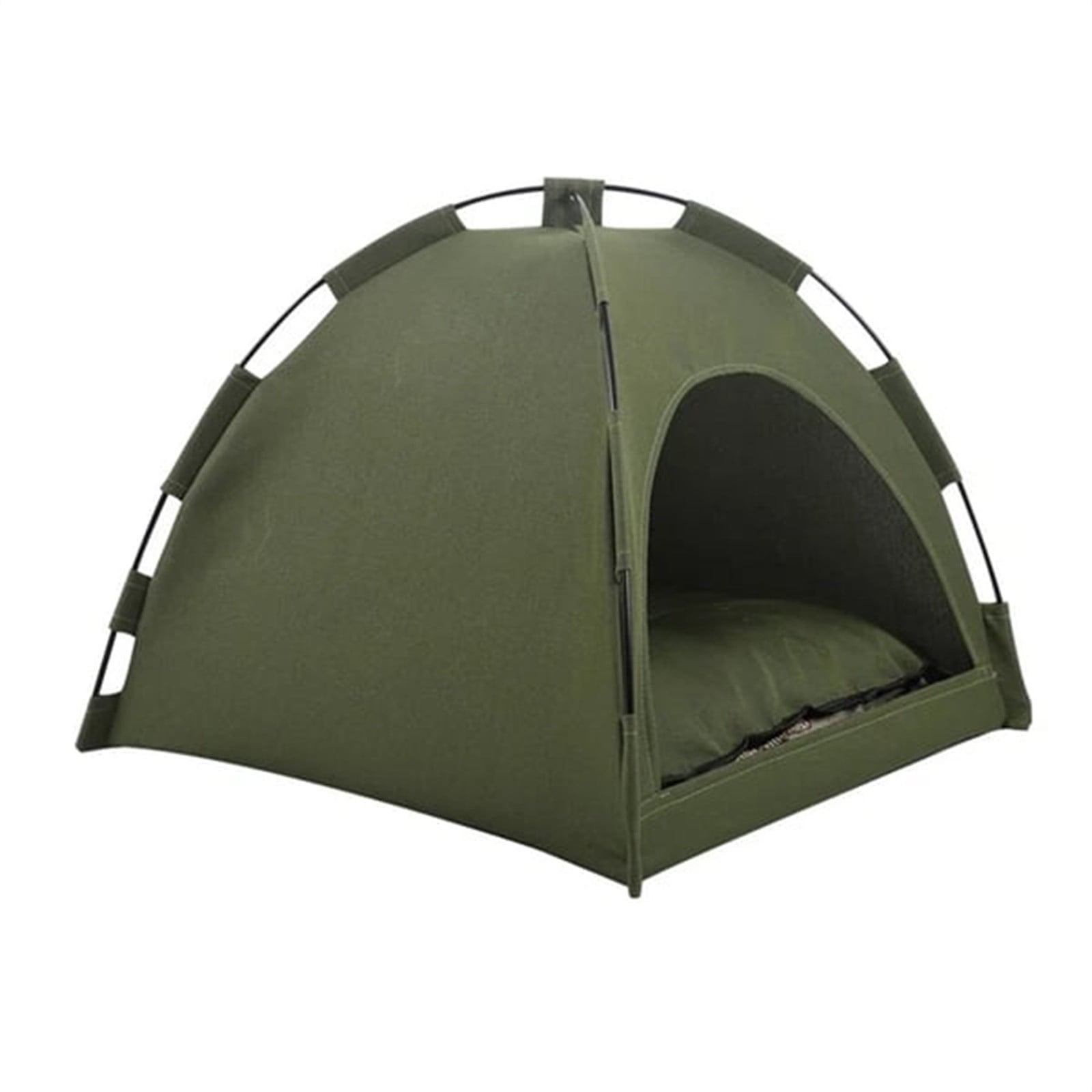 Outdoor Pet Tent with Cushion, Portable Waterproof Dog House, Easy Setup for Camping, Hiking, Travel, Green, Medium Size