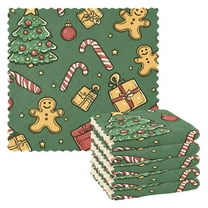 Yayeee 6 Pack Kitchen Dishcloths for Washing Dishes Soft Absorbent Microfiber Towels, Yellow Christmas Gingerbread