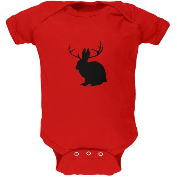 Jackalope Red Soft Baby One Piece - 6 month