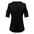 thumbnail image 4 of Tittly Womens Shirts Short Sleeve Shirts Womens Summer Tops V Neck Short Sleeve Basic Plain Tee T Shirt Tshirts Shirts Spring Tops for Women Black 3XL, 4 of 5