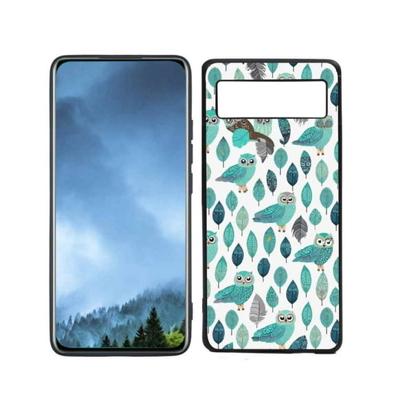 Boho-owls-feathers-Models-Kawaii-s-Cat Phone Case, Degined for Google Pixel 6(2021) Case Men Women, Flexible Silicone Shockproof Case for Google Pixel 6(2021)