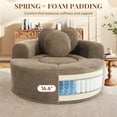 thumbnail image 4 of Muumblus 54" Oversized Round Indoor Chaise Lounge Chair, Boneless Cloud Couch, No Assembly Required, Floor Sofa Chair for Living Room, Brown, 4 of 9