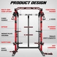 thumbnail image 2 of Multi-Function Power Rack Cage,2000lbs Dual Pulley Cable Crossover Machine with J Hooks, Dip Bars & Landmine for Home Gym with Barbell and Weight Bench and 190LB Plates, 2 of 5