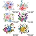 thumbnail image 2 of 6pcs/Set PET Watercolor Flowers Iron-on Heat Transfer Stickers Iron On Patches Washable Heat Transfer Stickers Clothes Patch for Clothes Silver DIY, 2 of 7