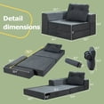 thumbnail image 2 of Jakoola 4-in-1 35.4"W Foldable Sofa Chair Bed, Convertible Floor Couch Sleeper, Corduroy Folding Futon Bed for Seating and Sleeping in Living Room Guest Room and Small Spaces, Dark Gray, 2 of 13