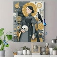 thumbnail image 4 of Happy Goth Angel Skull Canvas Print, Fantasy Cartoon Indoor Outdoor Living Room Bedroom Restaurant Wall Decor Art, 4 of 8