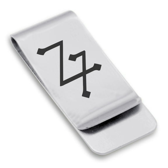 Stainless Steel Lead Alchemy Symbol Classic Slim Money Clip Credit Card Holder