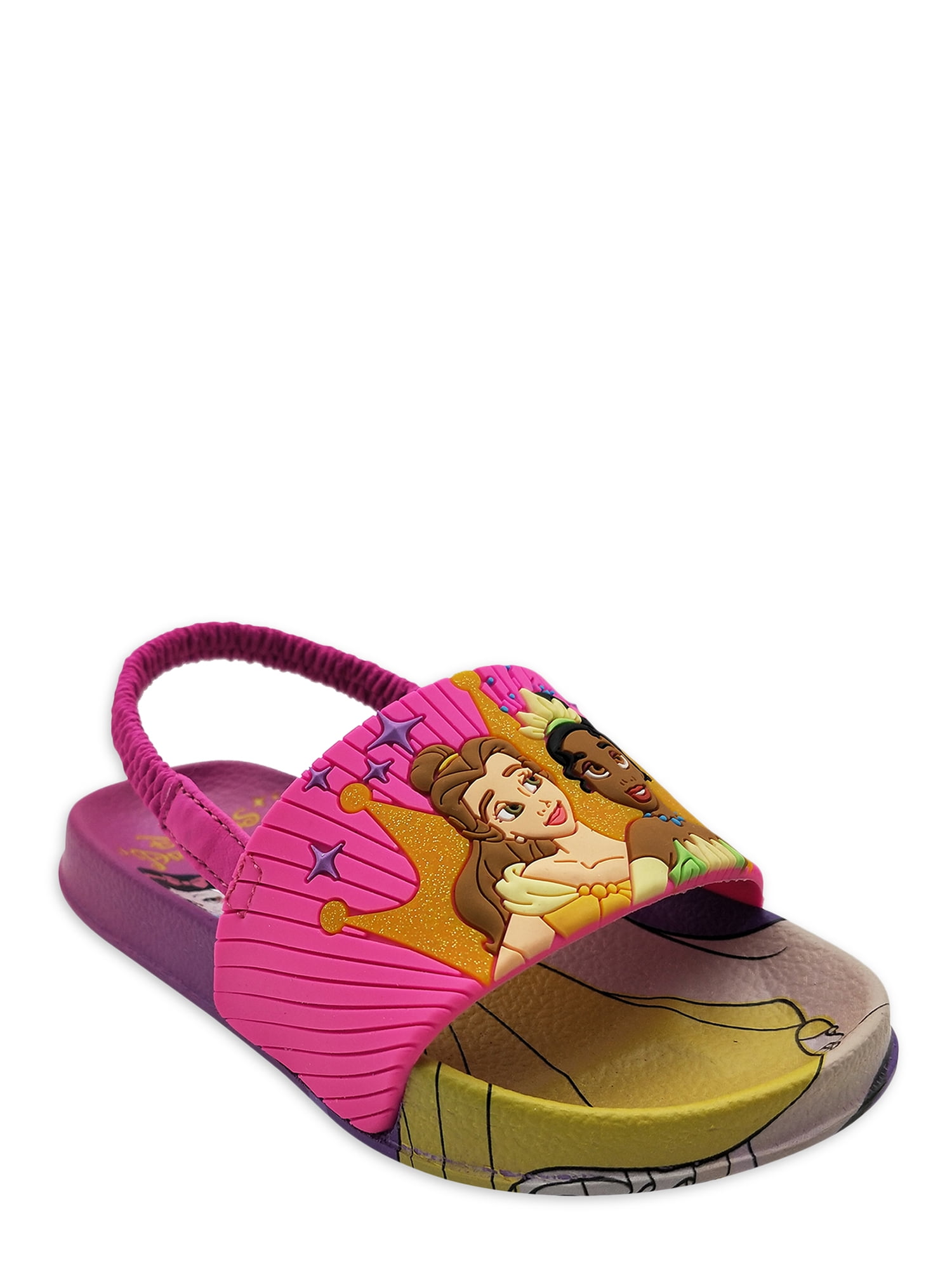 Girls Disney Princess Belle Glittery Summer Garden Beach  Jelly Shoes Sandals 