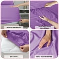 thumbnail image 3 of Lux Decor Collection Queen Size Sheets Set Brushed Microfiber High GSM, 4 Piece Sheet Set Upto 16 Inches Deep Pocket Bedding Sheets & Pillowcases - Purple, 3 of 8