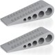 thumbnail image 1 of Paquete de 2 topes de puerta de goma con forma de cuña, topes de puerta, protectores de pared para piso y parte inferior de la puerta con soporte autoadhesivo blanco, 5" x 1-9/16" x 1-5/16" (gris), 1 of 4
