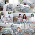 thumbnail image 5 of Shell Duvet Cover Set Full Size, Coral Starfish 4 Piece Soft Microfiber Bedding Set with 1 Duvet Cover, 1 Flat Sheet, 2 Pillowcases, 5 of 9