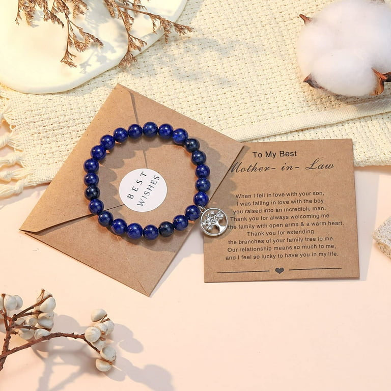 Mother-in-law Christmas Perfect Gifts, Mother-in-law Sunflower Bracelet, Motivational Mother-in-law Message Card Gifts, Birthday Gifts for Mother-In