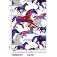 thumbnail image 2 of FREE SHIPPING!!! Painted Horses Design Printed on 100% Cotton Quilting Fabric for DIY Projects by the Yard (Blue, Red, Purple), 2 of 2