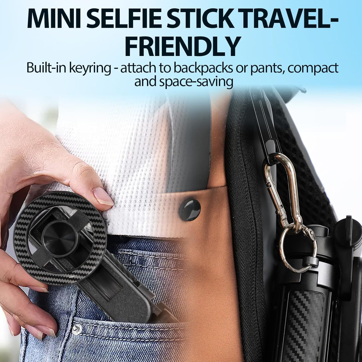 Magnetic Pocket Selfie Stick, 2026 New 4-in-1 Multifunctional 360° Rotation Magnetic Selfie Stick with Wireless Remote Control, Extendable Mag Tripod Phone Stand