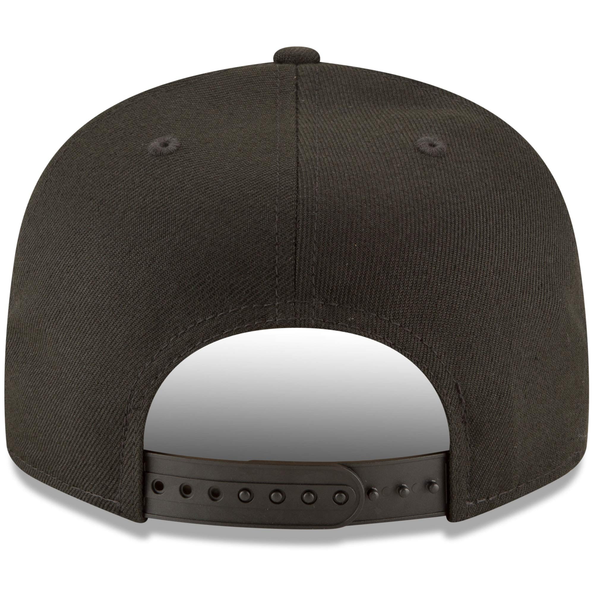 Los Angeles Dodgers New Era Black on Black 9FIFTY Team Snapback Adjustable Hat - Black