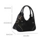 thumbnail image 5 of Bolsa de hombro Hobo para mujer, de mensajero con remaches Punk de PU suave para niñas (negro) Ndcxsfigh Para Estrenar, 5 of 9