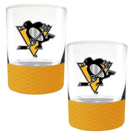 Pittsburgh Penguins 2-Pack 14oz. Rocks Glass Set with Silcone Grip
