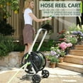 thumbnail image 2 of Garden Hose Reel Cart, Holds 75-150 Feet of 5/8-Inch Hose, Portable Hose Reel Cart With Wheels,Adjustable Handrail, Quick Hose Connector, 2 of 5