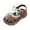 Brown, variant on Toddler Girls Bow Sandals Summer Vintage Closed Toe Princess Dress Flat First Walking Shoes For Baby Kids