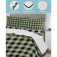 thumbnail image 4 of Sage Green Black Full Size Down Alternative Comforter, Lightweight Comforter Quilt Bedding Set with Pillow Shams Farmhouse Vintage Bear Buffalo Plaid All Seasons Bed Comforter Duvet Insert 78"x90", 4 of 7