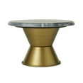 thumbnail image 6 of CosmoLiving by Cosmopolitan 10" x 7" Gray Ceramic Decorative Stand with Gold Base, 1-Piece, 6 of 8