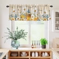 thumbnail image 5 of 3 Piece Kitchen Curtains and Valances Set White Daisy Cafe Curtains 24 Inch Length Spring Floral Bees Elegant Pastoral Botanical Valance & Tier Curtain for Living Room Bedroom 54"x18"+27"x24"*2, 5 of 6