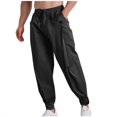 thumbnail image 4 of YYDGH Cargo Pants for Men Snap Button Tapered Joggers Pants Drawstring Elastic Waist Sweatpants Casual Lightweight Trousers Streetwear, 4 of 5