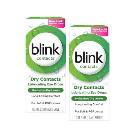 2 Pack - Blink Contacts Lubricating Eye Drops 10 mL Each
