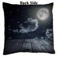 thumbnail image 2 of PKQWTM Night Sky Stars Full Moon Wooden Planks Reversible Mermaid Cushion Cover Home Decor Sequin Pillow Case Size 18x18 inches, 2 of 2
