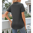 thumbnail image 4 of Camisas de Mujer con Cuello de Solapa, Cuello en V, Blusa de Corta, Blusa Informal Elegante. Gris XXL, 4 of 9