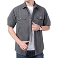 thumbnail image 3 of Fredd Marshall Men's 100% Cotton Short Sleeve Hiking Shirt with Pockets, 3 of 4