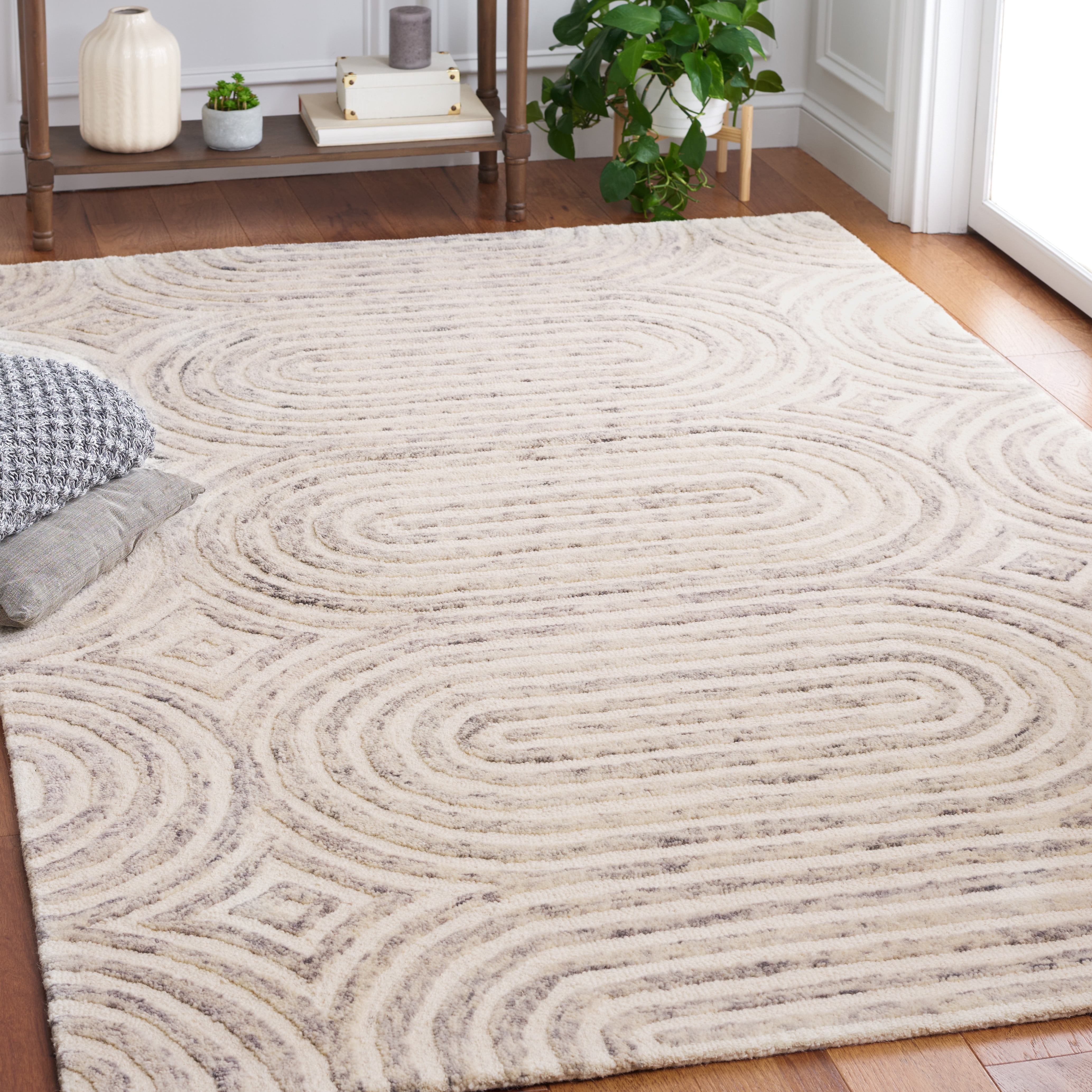 SAFAVIEH Trace Loew Geometric Area Rug, Grey/Ivory, 8' x 10'