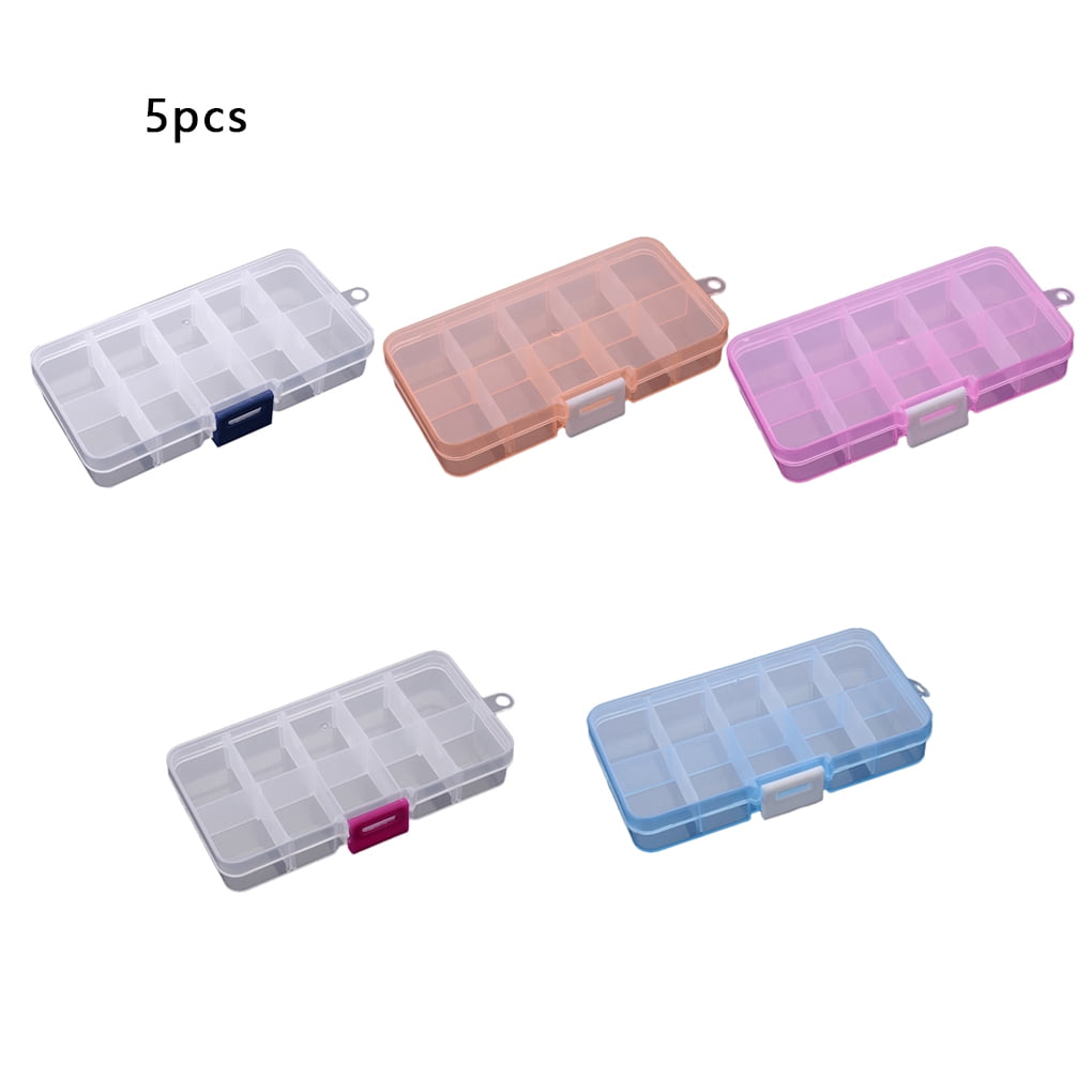 DRASHOME 5pcs Grid Box Pills Jewelry Storage Case PP Plastic ...