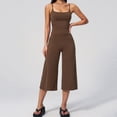thumbnail image 5 of Workout Sets for Women 2 Piece - Seamless Yoga Outfits Shorts and Padded Sports Bra Gym Athletic Clothing Set,Padded(Brown,S), 5 of 8