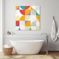 thumbnail image 3 of Colorful Geometric Wall Art Painting on Canvas, Middle Century Modern Abstract Art Canvas Art Home Prints Wall Art Framed Modern Artwork for Living Room Bedroom Wall Decor 8x8in, 3 of 9