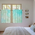 thumbnail image 4 of Aqua Green Tier Curtains, Watercolor Colorful Ombre Abstract Floral Art Light Filtering Kitchen Curtains, 2Pcs Rod Pocket Half Window Treatments Panels for Sink Cafe Cabinet Basement 27.5x45 Inches, 4 of 9