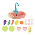 thumbnail image 2 of Juguetes de fregadero de cocina con accesorios de agua corriente, de ciclo del agua, regalos de cumpleaños, juguetes de simulación para niños, Rosa, 2 of 9