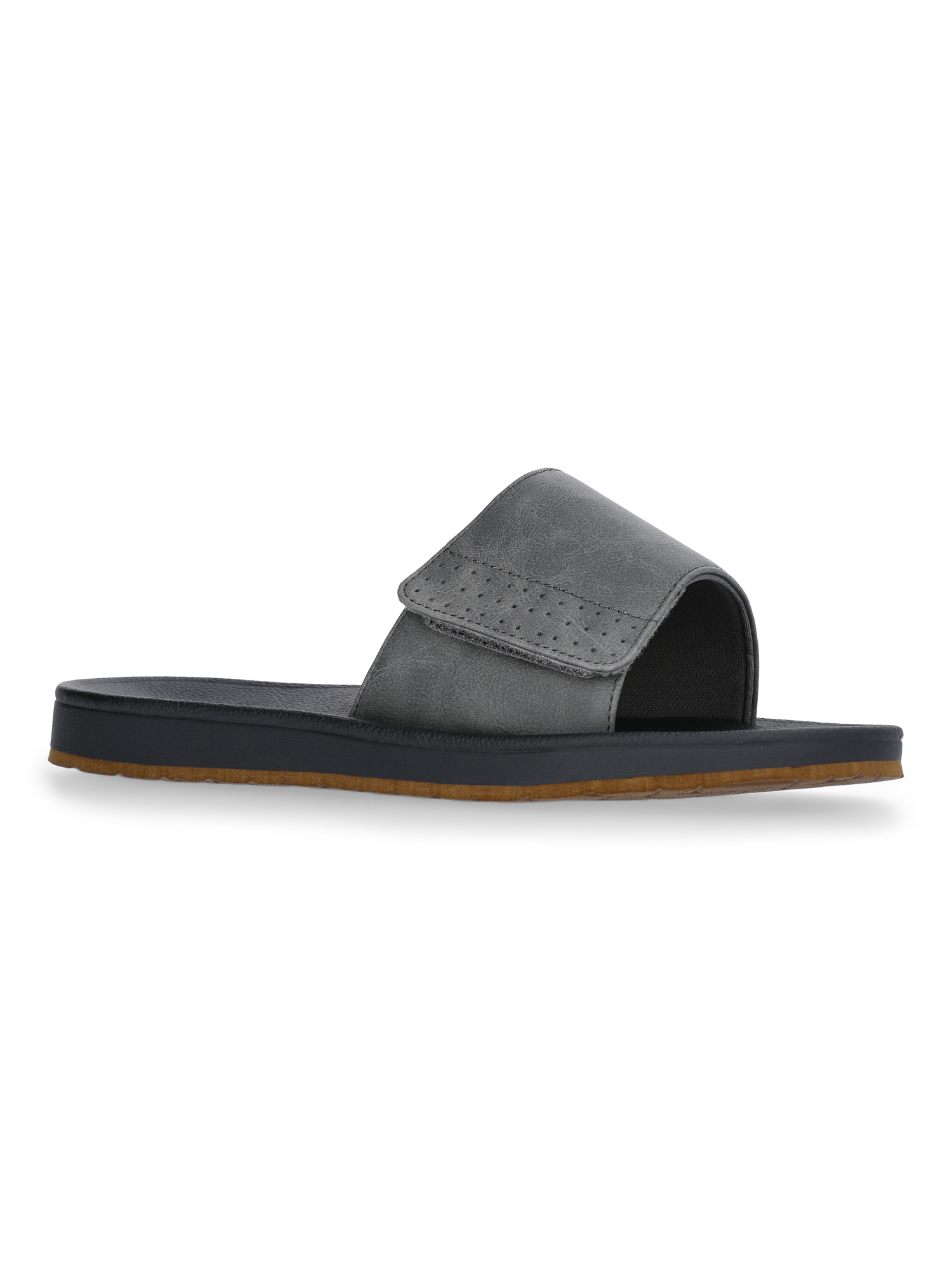 ?Men Slide Sandal Black Slip-on Classic Comfort Streetwear Open-Toe Shoes PEASKJP Men main image 4