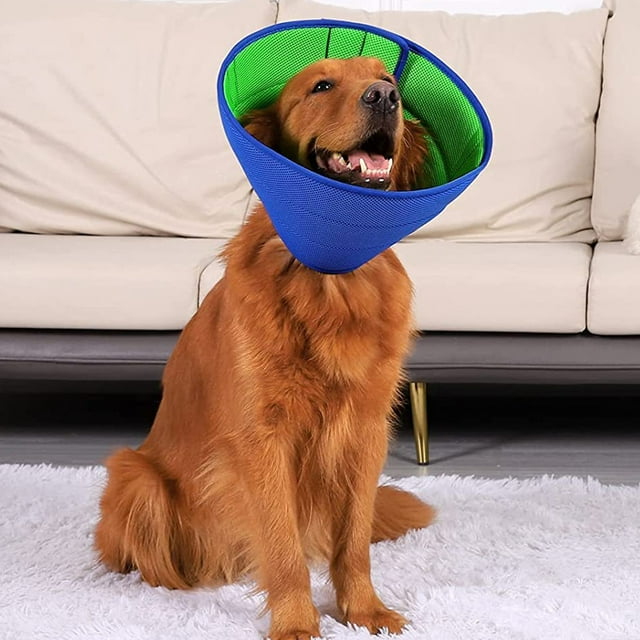 CBFFDC Breathable Mesh Dog Collar Pet Recovery Collar Adjustable Soft Dog Cone Collar Lightweight Breathable After Surgery Protection Supply