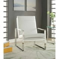 thumbnail image 2 of ACME Rafael Accent Chair in White PU & Stainless Steel, 2 of 2